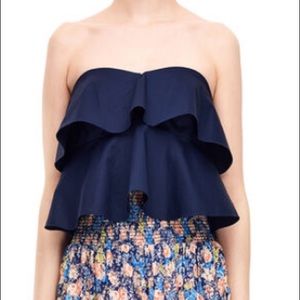 NWT Rebecca Taylor Sleeveless Blue Ruffle Top 4
